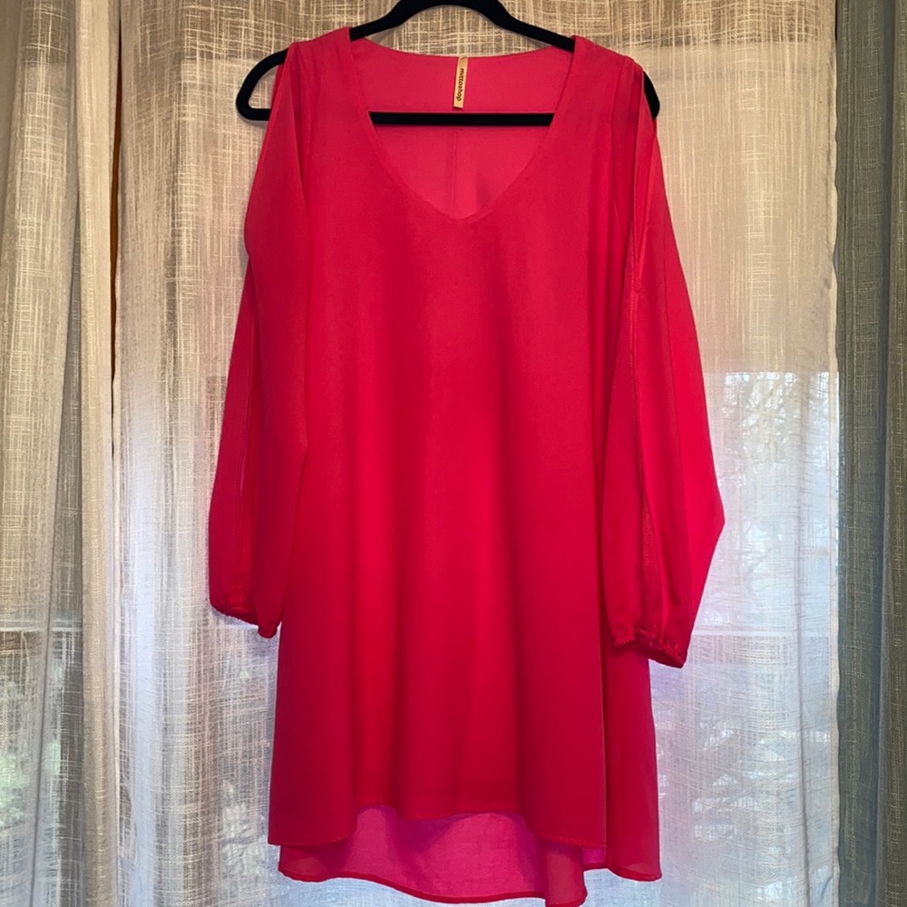Mittoshop hot pink open sleeve dress
